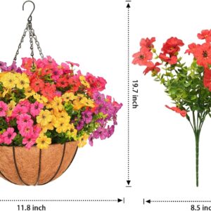 Two Set Artificial Colorful Daisy Hanging Flowers with Coco Basket - Image 3