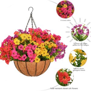 Two Set Artificial Colorful Daisy Hanging Flowers with Coco Basket - Image 6