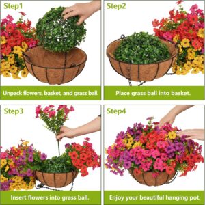 Two Set Artificial Colorful Daisy Hanging Flowers with Coco Basket - Image 7