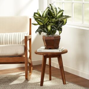 Artificial Dieffenbachia Plant with Decorative Wooden Planter - Image 9