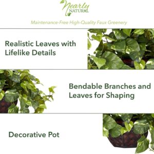 Artificial Pothos Plant in Woven Decorative Vase - Image 3