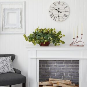 Artificial Pothos Plant in Woven Decorative Vase - Image 6