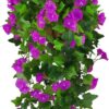 Artificial Purple Morning Glory Hanging Basket with Green Foliage