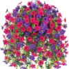 Dark Purple Hot Pink Artificial Hanging Flowers Basket