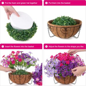 Inspring Artificial Faux Hanging Flowers Basket For Outdoors, Fake Hanging Plants Silk Petunias In Planter Uv Resistants Outdoor Hanging Flowers - Image 7