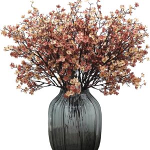 Jaky-global Babys Breath Orange Silk Artificial Flowers 6 Bundle European Fake Silk Plants Decor Wedding Party Farmhouse Decoration Bouquets Real - Image 12