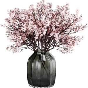 Jaky-global Babys Breath Orange Silk Artificial Flowers 6 Bundle European Fake Silk Plants Decor Wedding Party Farmhouse Decoration Bouquets Real - Image 19
