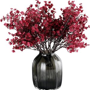 Jaky-global Babys Breath Orange Silk Artificial Flowers 6 Bundle European Fake Silk Plants Decor Wedding Party Farmhouse Decoration Bouquets Real - Image 31