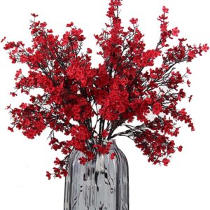 Jaky-global Babys Breath Orange Silk Artificial Flowers 6 Bundle European Fake Silk Plants Decor Wedding Party Farmhouse Decoration Bouquets Real - Image 32
