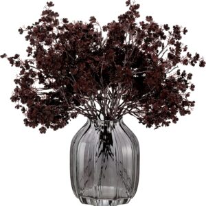 Jaky-global Babys Breath Orange Silk Artificial Flowers 6 Bundle European Fake Silk Plants Decor Wedding Party Farmhouse Decoration Bouquets Real - Image 34