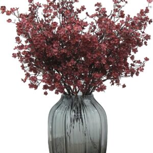 Jaky-global Babys Breath Orange Silk Artificial Flowers 6 Bundle European Fake Silk Plants Decor Wedding Party Farmhouse Decoration Bouquets Real - Image 38