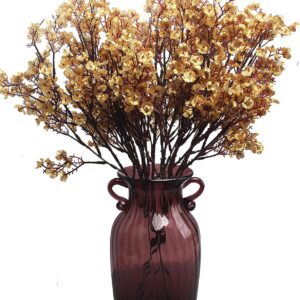 Jaky-global Babys Breath Orange Silk Artificial Flowers 6 Bundle European Fake Silk Plants Decor Wedding Party Farmhouse Decoration Bouquets Real - Image 42