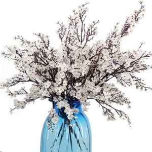 Jaky-global Babys Breath Orange Silk Artificial Flowers 6 Bundle European Fake Silk Plants Decor Wedding Party Farmhouse Decoration Bouquets Real - Image 45