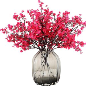 Jaky-global Babys Breath Orange Silk Artificial Flowers 6 Bundle European Fake Silk Plants Decor Wedding Party Farmhouse Decoration Bouquets Real - Image 7