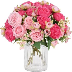 Light Pink Artificial Peony Flower Bouquet - Image 12
