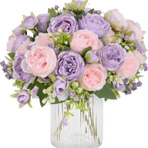Light Pink Artificial Peony Flower Bouquet - Image 14
