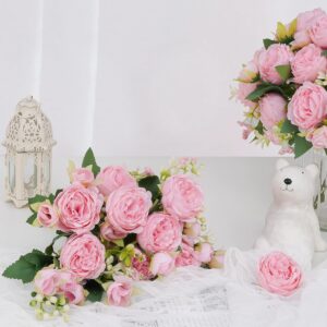 Light Pink Artificial Peony Flower Bouquet - Image 3