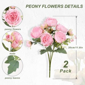 Light Pink Artificial Peony Flower Bouquet - Image 4