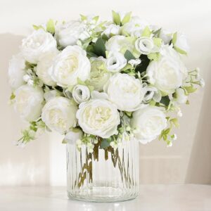 Light Pink Artificial Peony Flower Bouquet - Image 9