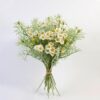 White Daisy Artificial Flower Bouquet with Green Foliage