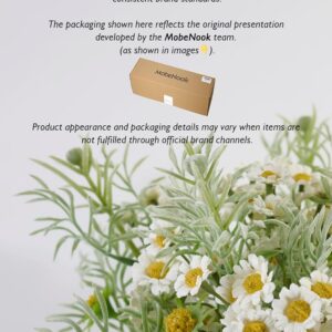 White Daisy Artificial Flower Bouquet with Green Foliage - Image 3